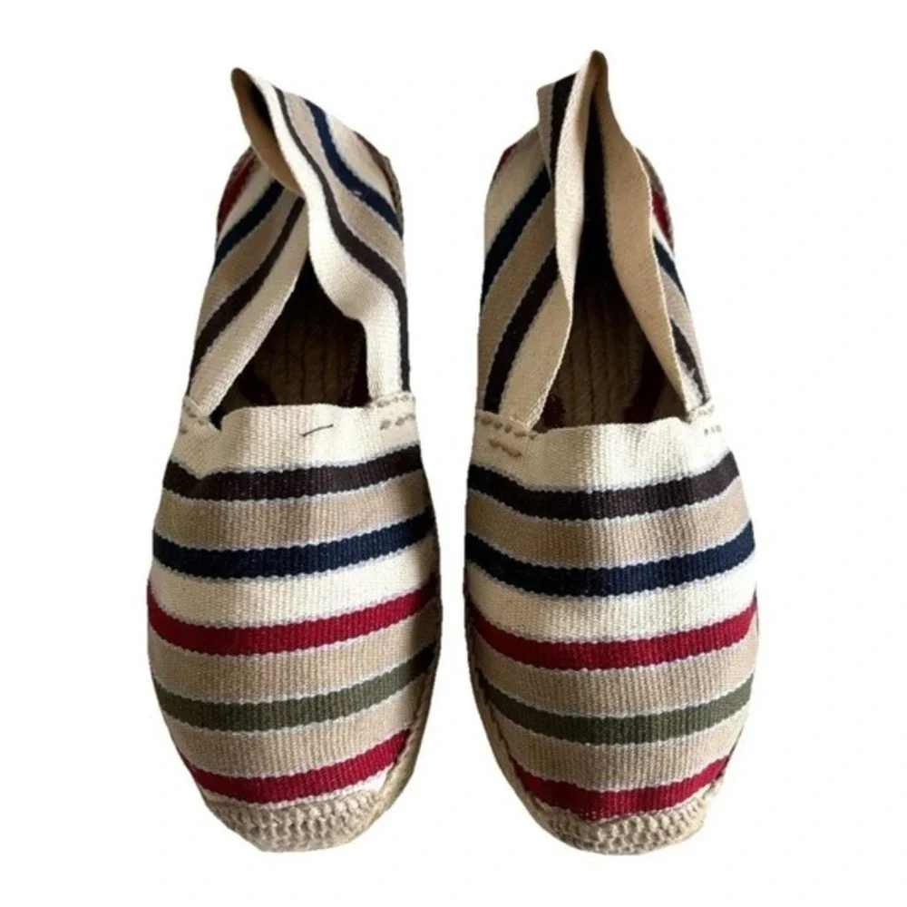 Diegos Authentic Canvas Espadrilles French Stripes Women US 8 EU38 Made in Spain